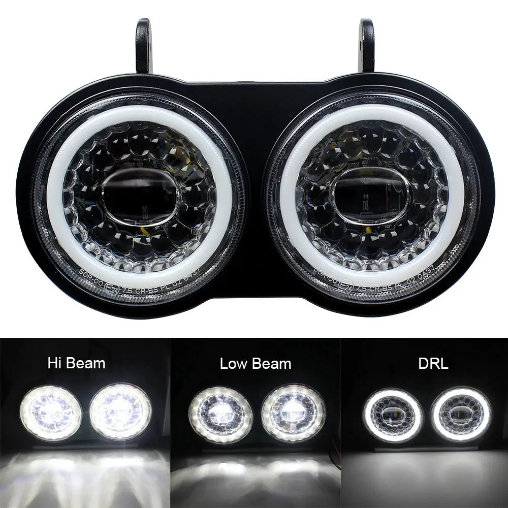 for Buell XB Model 2003-2010 Motorcycle Dual Light LED Light Headlight Hi Low Beam DRL Lamp by InterCyprus Trading Ltd