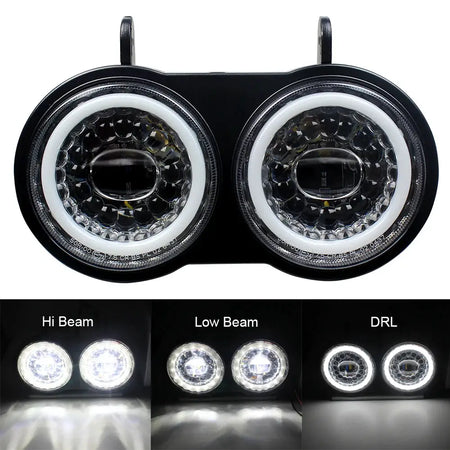 for Buell XB Model 2003-2010 Motorcycle Dual Light LED Light Headlight Hi Low Beam DRL Lamp by InterCyprus Trading Ltd