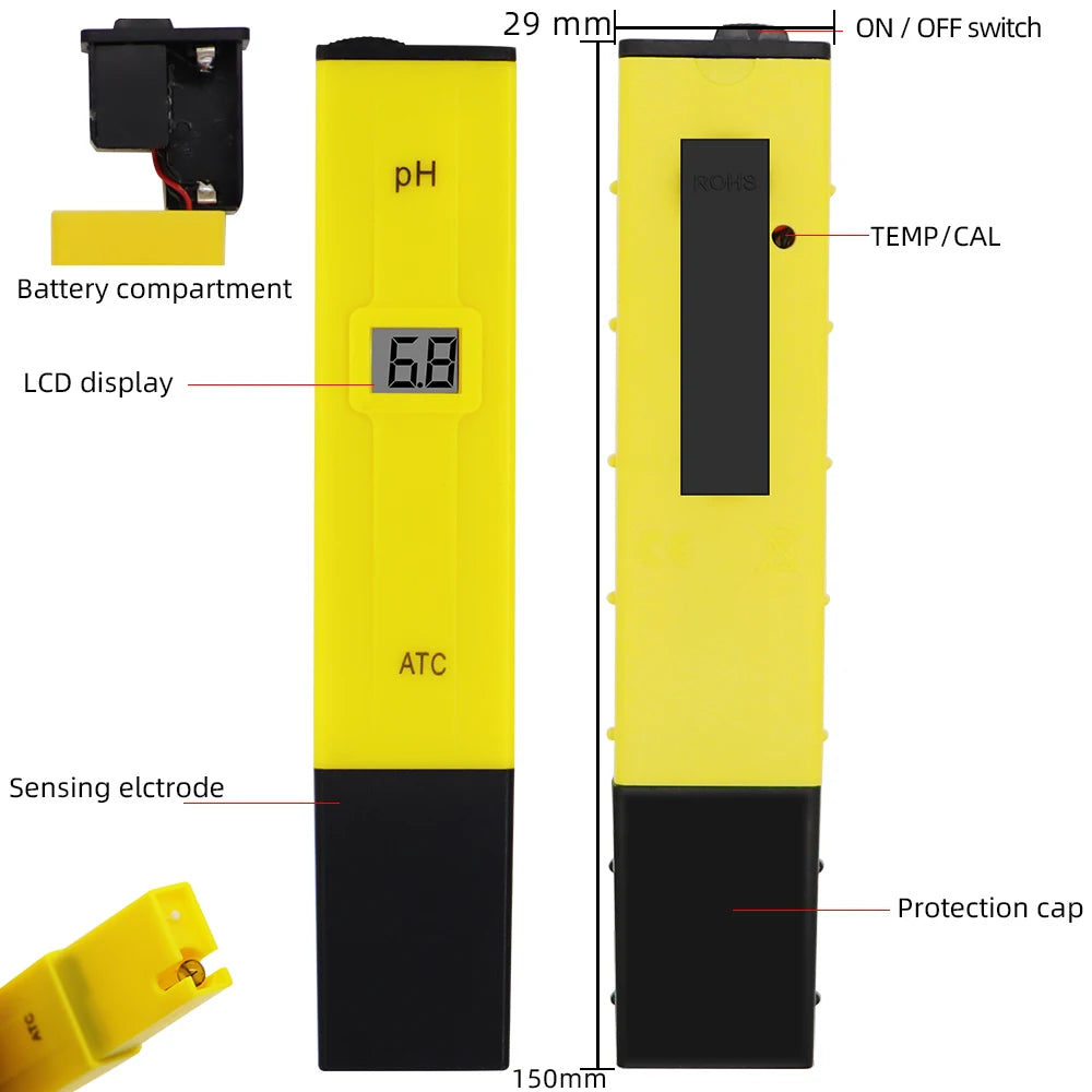 PH-009 IA PH Meter Pocket Pen - Wide 0.0-14.0 PH Range