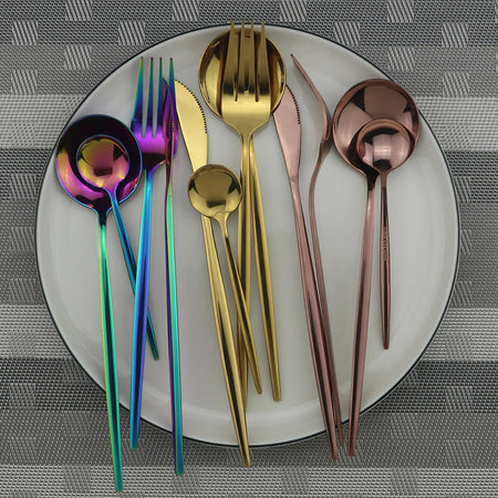 Gold Tableware Set &ndash; Elegant Mirror Finish 304 Stainless Steel