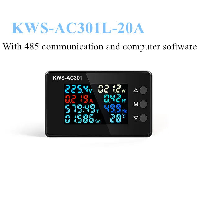 KWS-AC301 &ndash; 8 In 1 Digital Power Meter For 50-300V Range AC 301L-20A