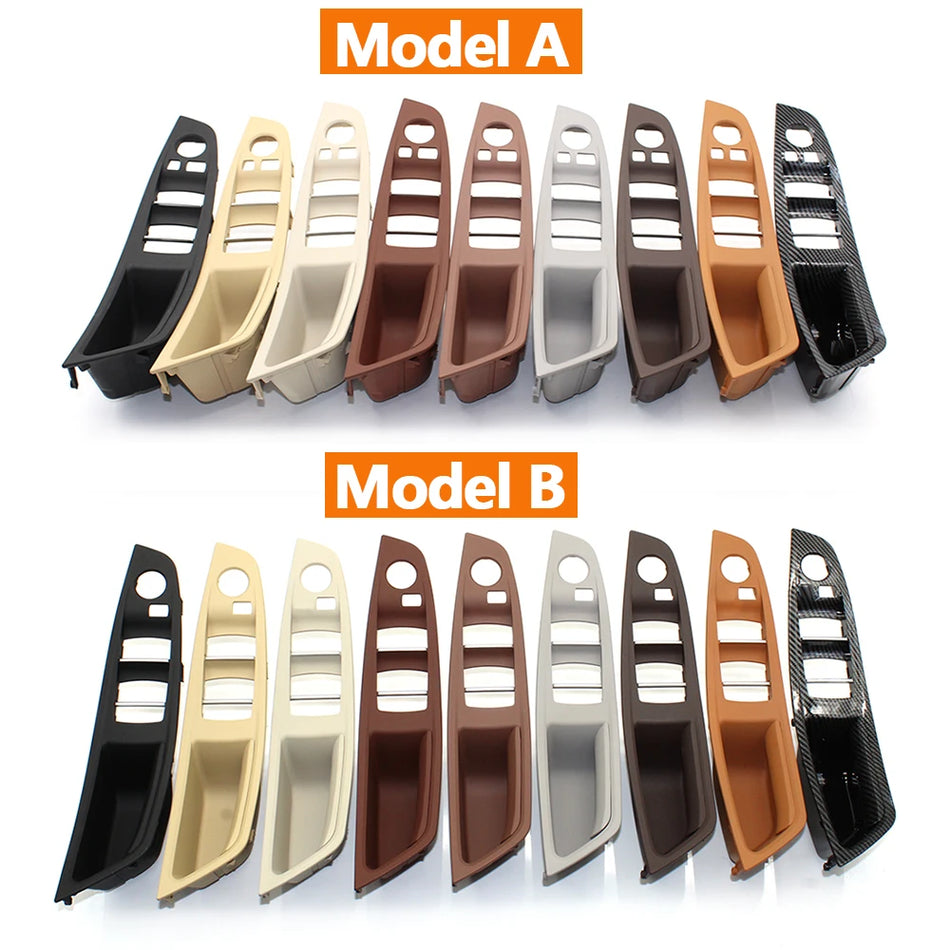 Interior Door Handle Pull Carbon Fiber 7 Piece Set For BMW 5 Series F10 F11 LHD Finish