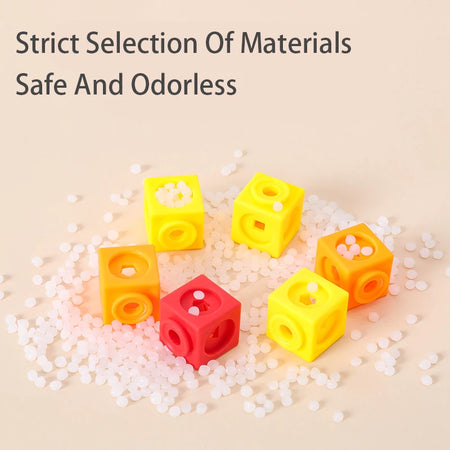 BOS10145 Montessori Rainbow Link Cubes &ndash; Educational Toys