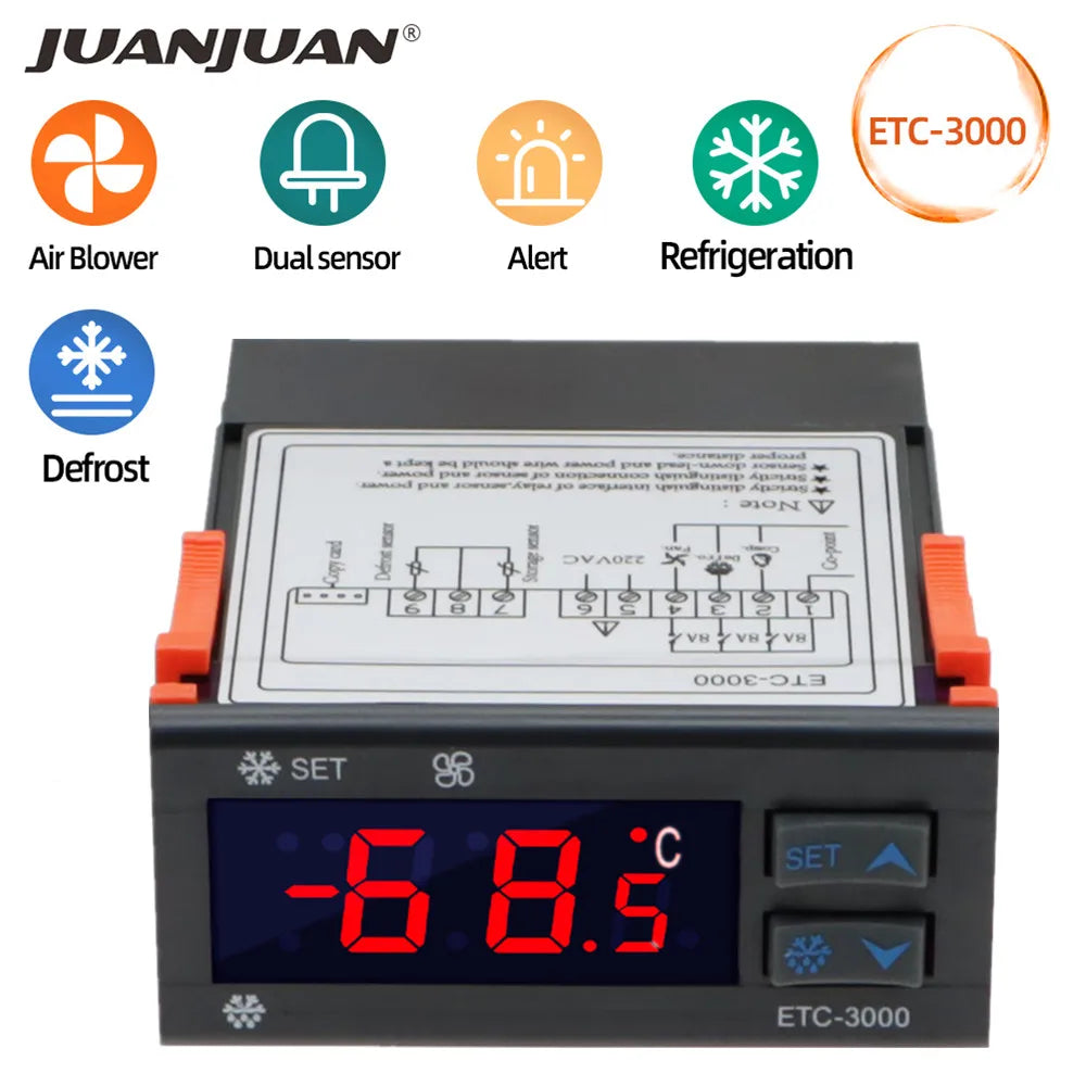 ETC-3000 mini digital temperature controller refrigerator thermostat ...