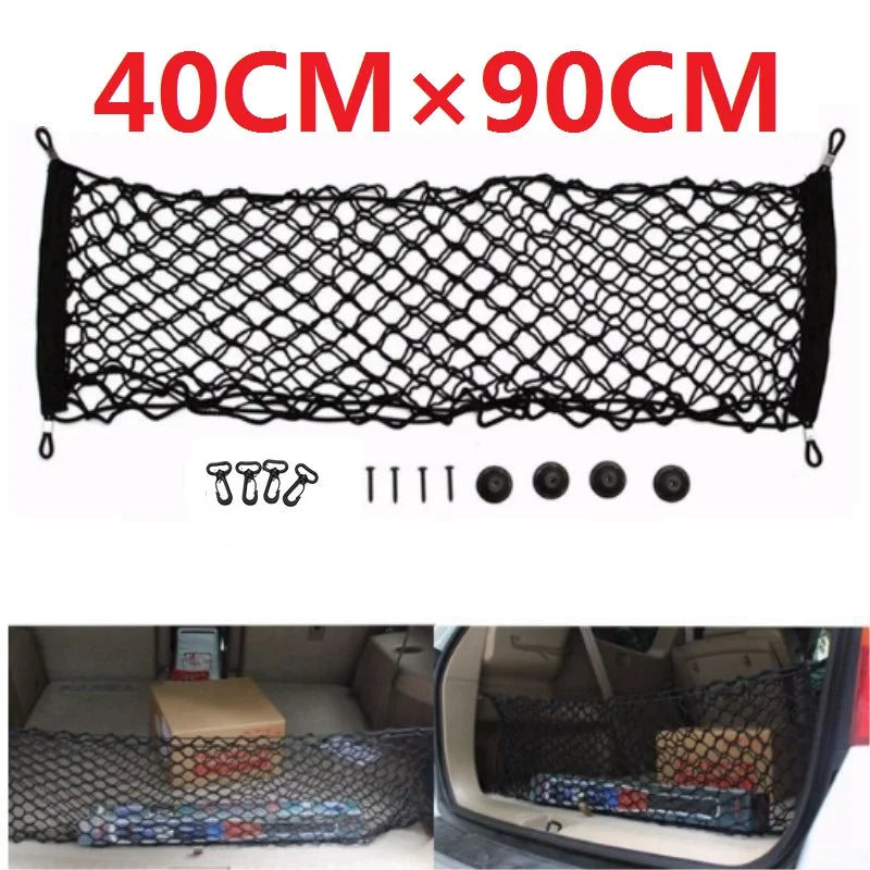 Automobilio bagažinės tinklas 90x40cm Elastingas nailonas bagažo organizatorius su guminėmis juostomis