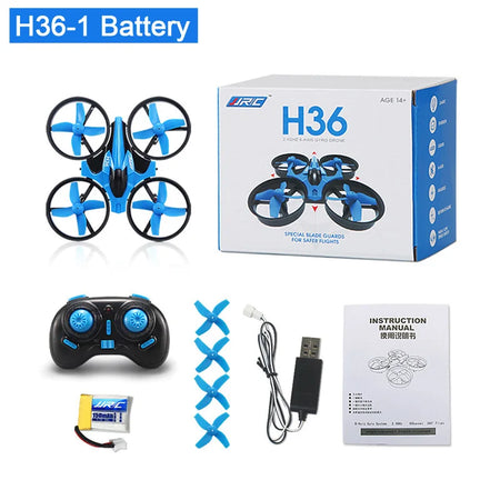 Jjrc H36 Mini RC Drone &ndash; Headless Mode And 360 Degree Flips H36-Blue-1Battery