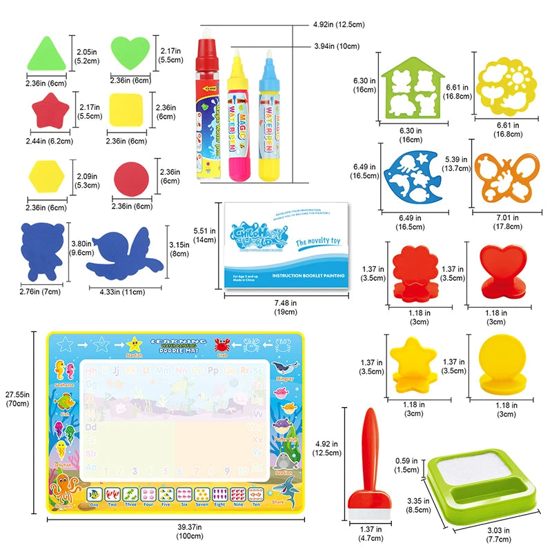 Kids Magic Water Drawing Mat &ndash; Eco-Friendly Educational Fun