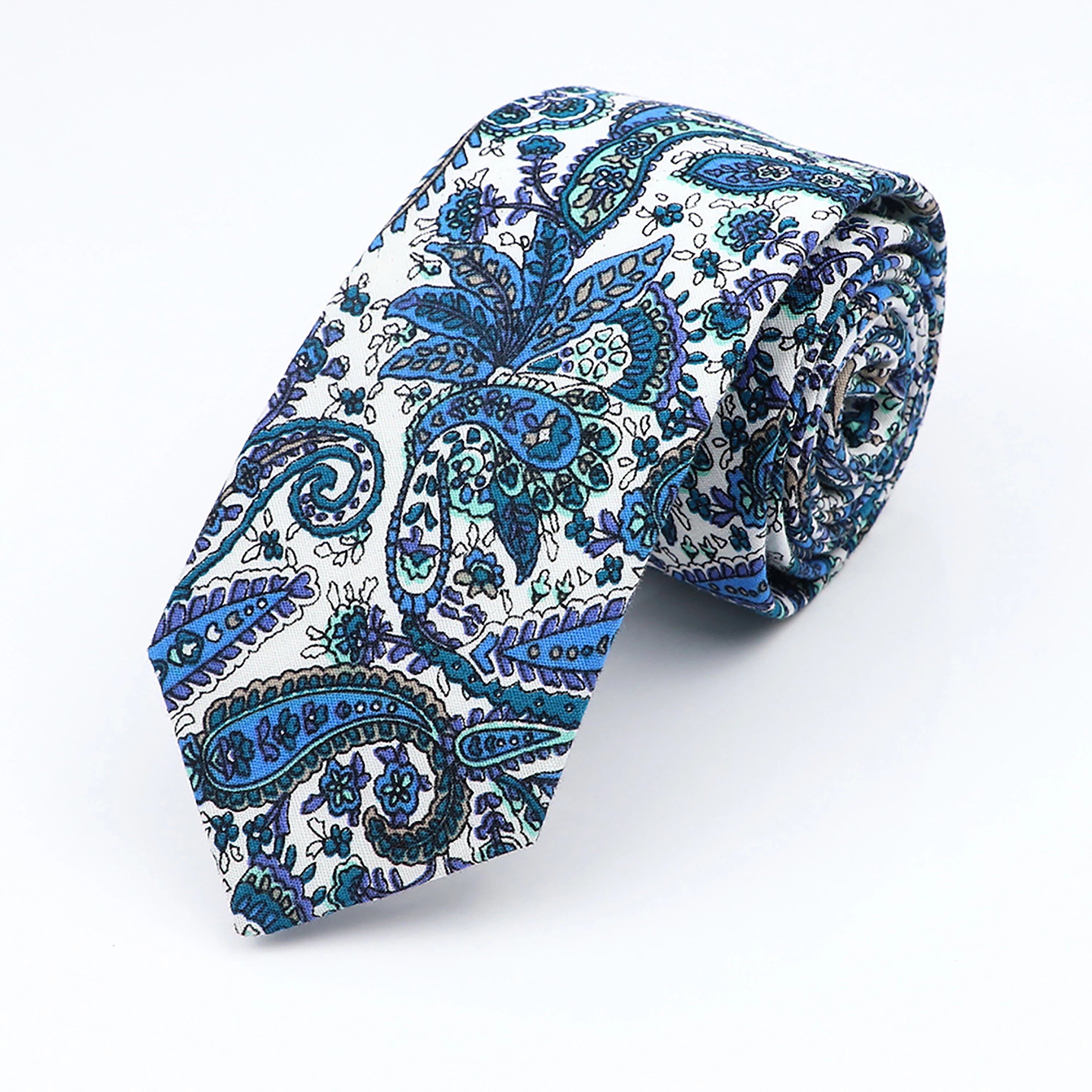 Floral Elegance Cotton Tie for Men and Women