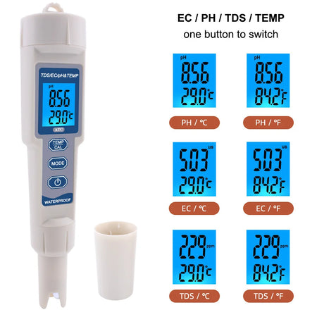 PH-686 4 in 1 Water Quality Meter &ndash; Waterproof ATC Temp