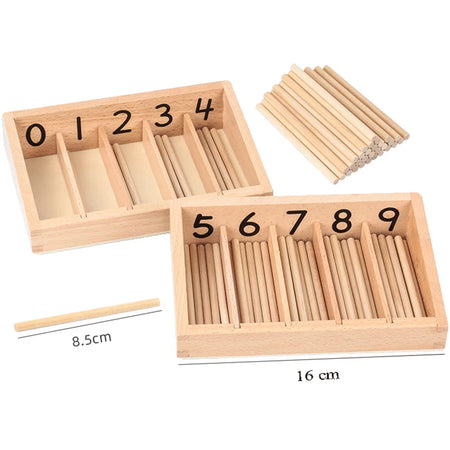 Counting Box Math Montessori Toys - Wooden Math Counters ATS00006 A