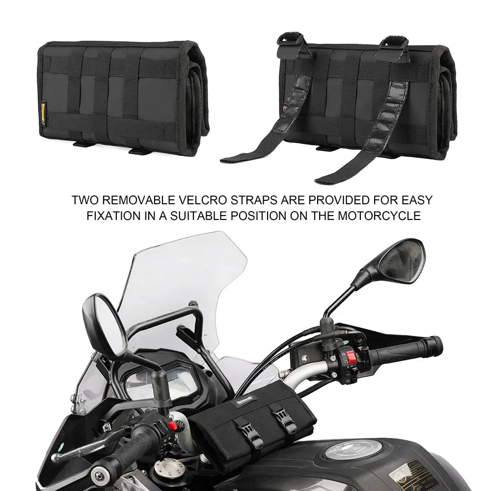Rhinowalk Motorcycle Tool Bag Roll Toolkit Saddle Bag Portable Repair Kit Storage Pouch Universal Large Capacity Side Tool Bag by InterCyprus Trading Ltd