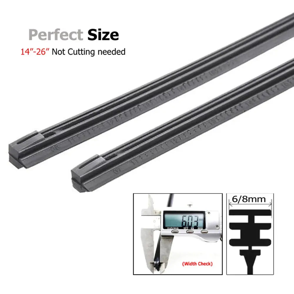 2pcs/lot Car Rubber Vehicle Insert Strips Wiper Blade Blades (Refill) 6mm/8mm 14'16'22'24'26' Car Accessories Soft Refills by InterCyprus Trading Ltd