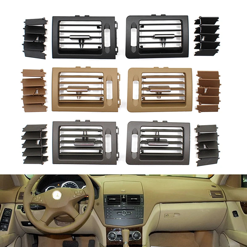 Air Vent Grille PC ABS LHD and RHD Rubber Oil Finish Upgraded for Mercedes W204 C Class