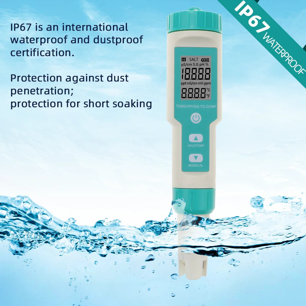 COM-600 7 In 1 PH TDS EC ORP Salinity SG Meter &ndash; IP67 Rated