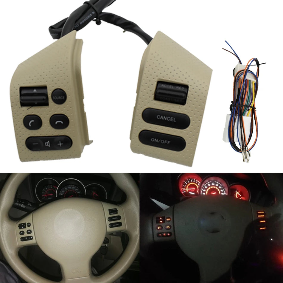 Steuerungsrad-Tasten Hintergrundbeleuchtung Silber für Nissan Livina Tiida Sylphy