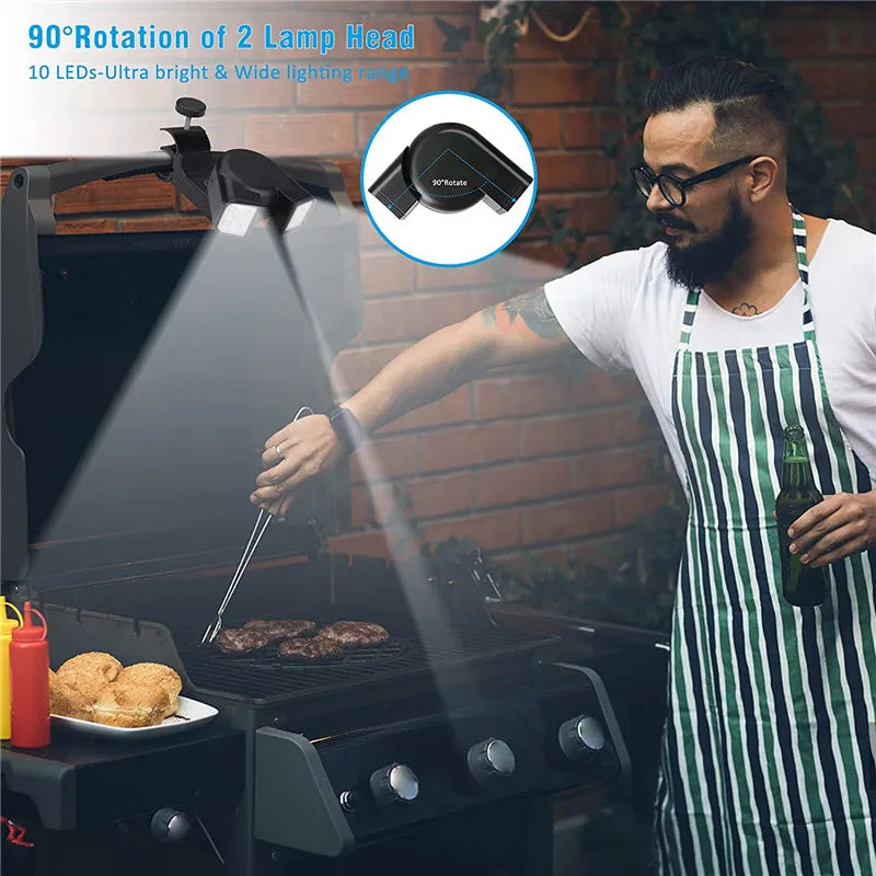 Super-Bright Double Head BBQ Grill Light - Heat Resistant &amp; Portable