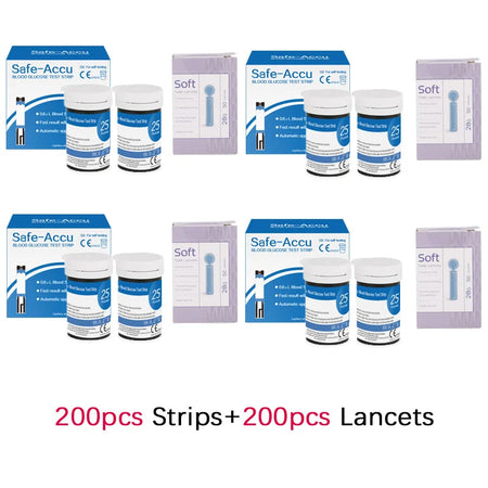 Safe Accu Blood Glucose Test Strips &ndash; 0.6uL Sample 200Pcs-Test Strips / CHINA