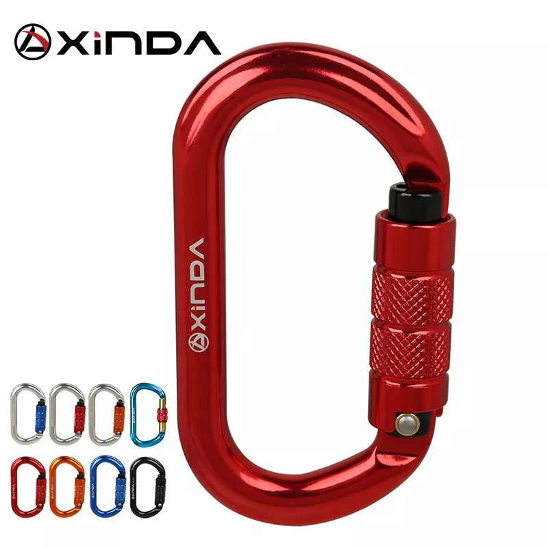 🟠 Xinda O-Type Lock Buckle Automatic Safety Master Carabiner Multicolor 5500lbs Crossing Hook Αναρριχή