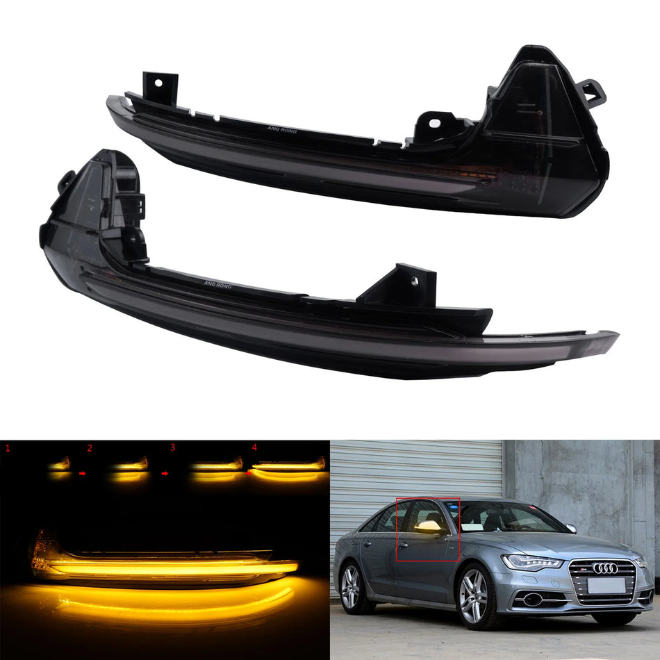 Dynamic Amber LED Side Mirror Indicator Light for Audi A6 C7 S6 RS6 Allroad