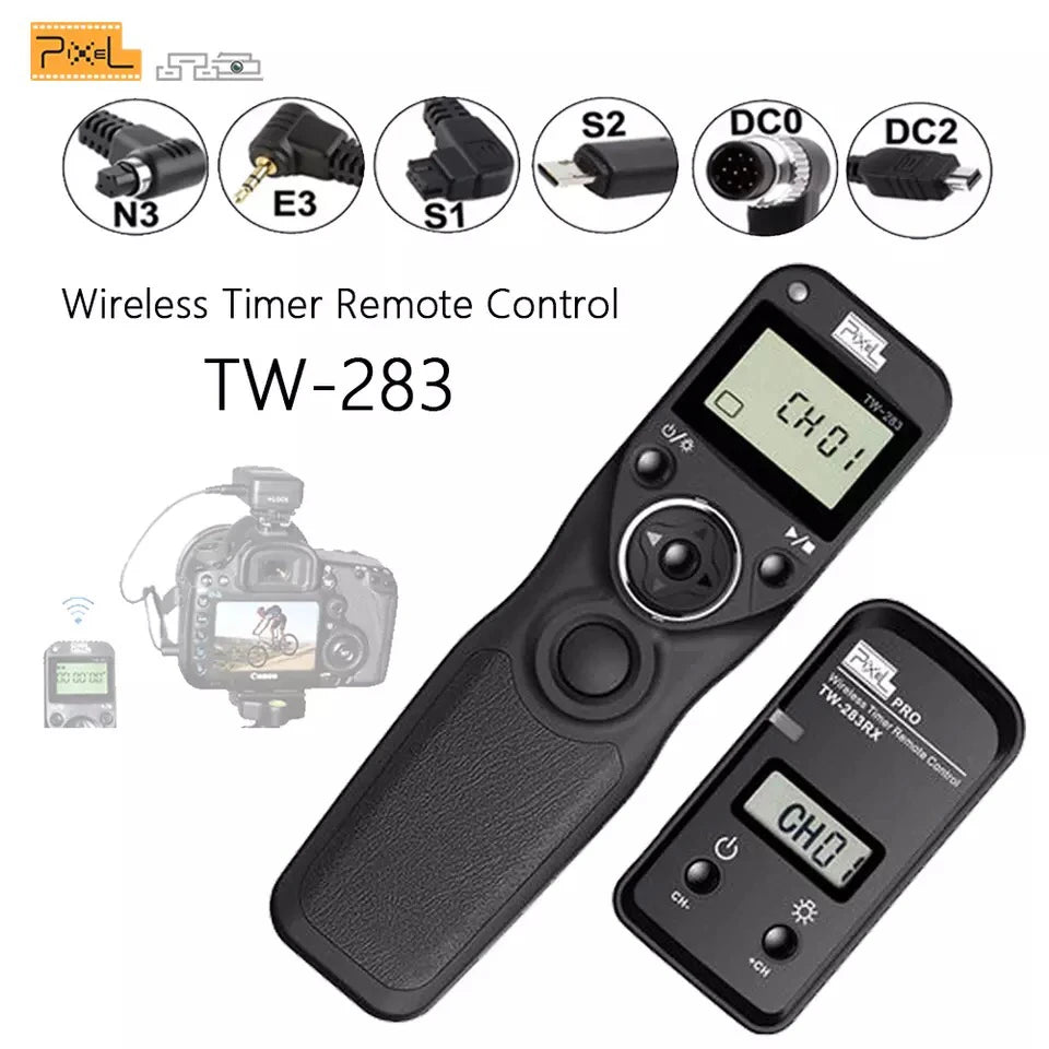 Pixel TW-283 Wireless Timer Remote Control Shutter Release for Canon, Nikon, Sony - Versatile and Reliable