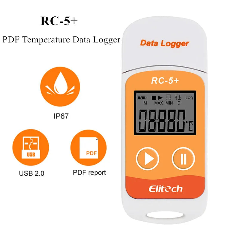 RC-5+ Temperature Data Logger &ndash; PDF Report USB Recorder