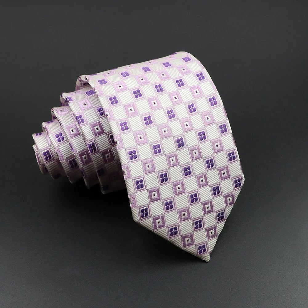 Men's 100% Silk Classic Striped Necktie for Business and Weddings 10