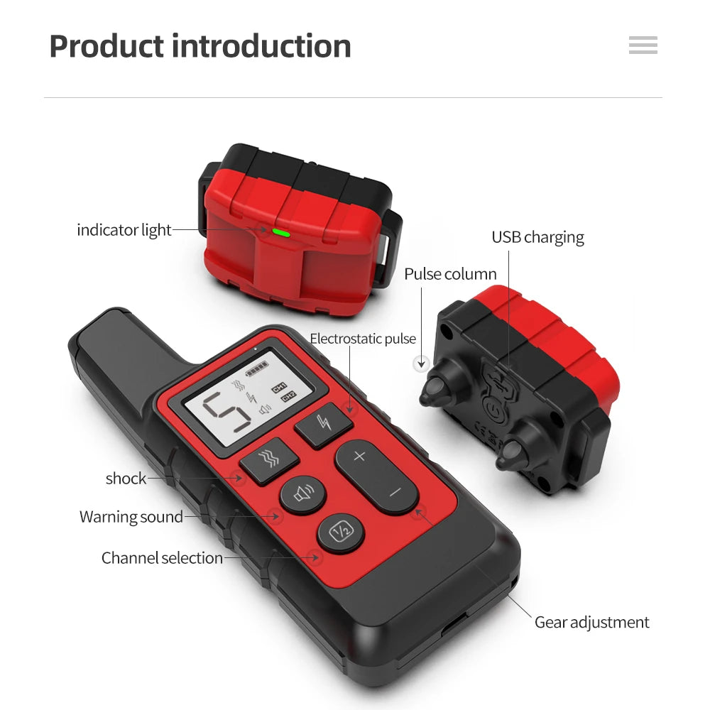 PT094 Waterproof Remote Dog Training Collar &ndash; LCD Display