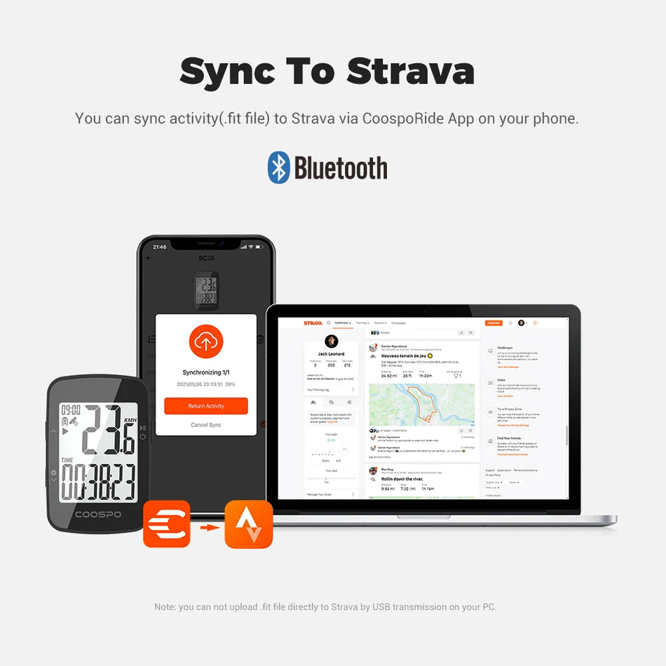 CooSpo BC26 &ndash; Wireless GPS Speedometer with App Sync