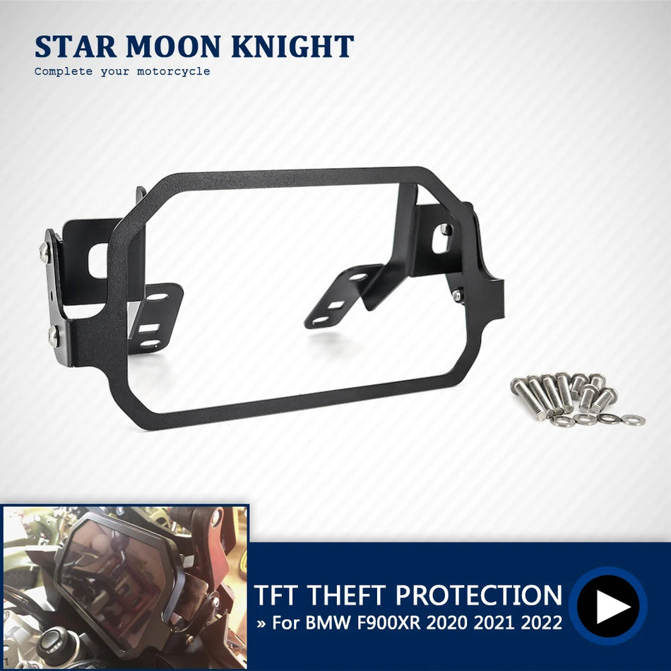 Ochrana přístrojů BMW F900XR s TFT proti krádeži a ochranným sklem pro rám měřiče
