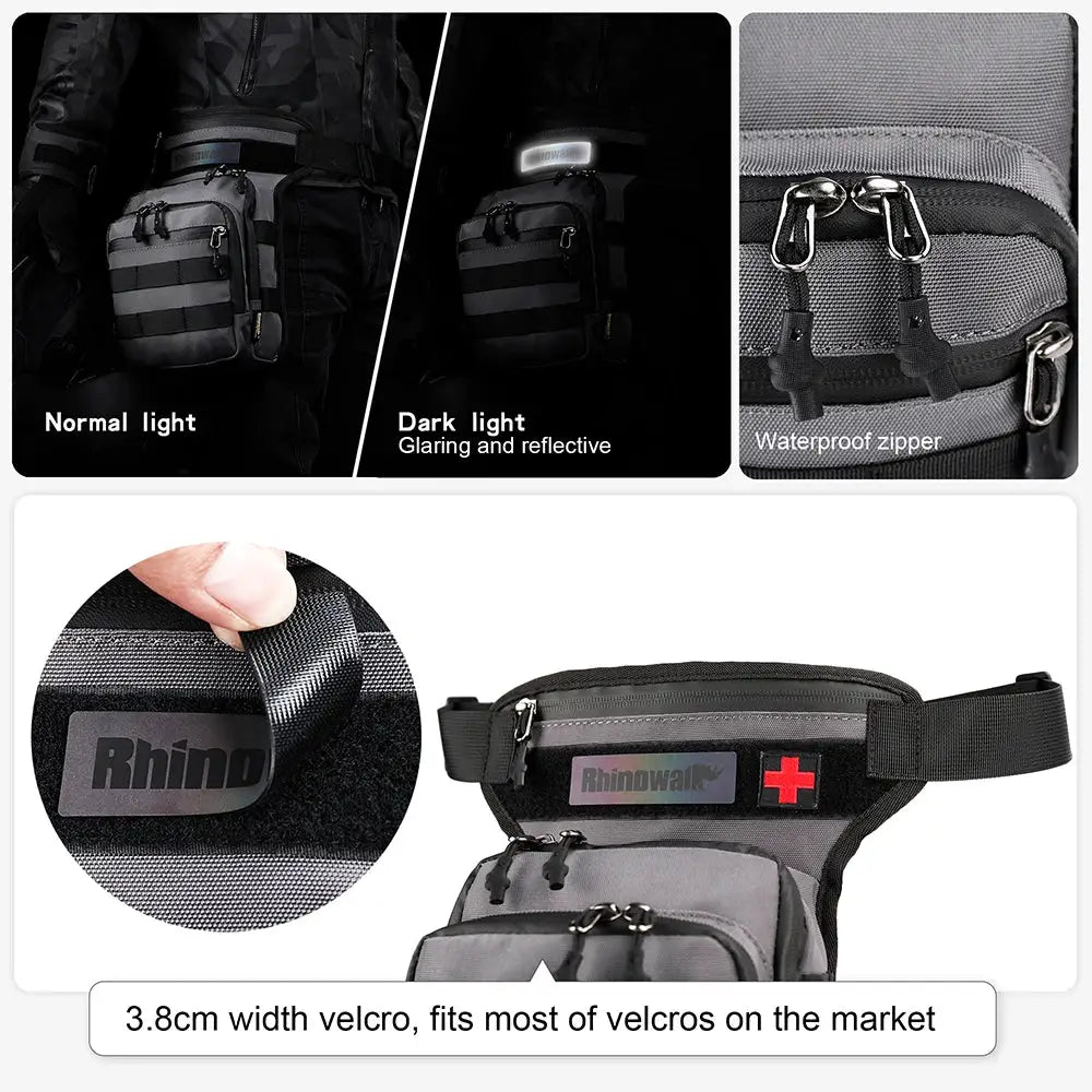 Rhinowalk Motor Waist Bag 3L Motorcycle Waist Packs Leg Bag Thigh Belt Hip Bum Travel Cell/Mobile Phone Purse Fanny Pack Bags by InterCyprus Trading Ltd