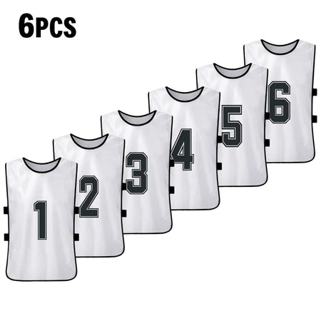 6/12 PCS Adults Soccer Pinnies &ndash; Quick Drying Fabric White  6pcs