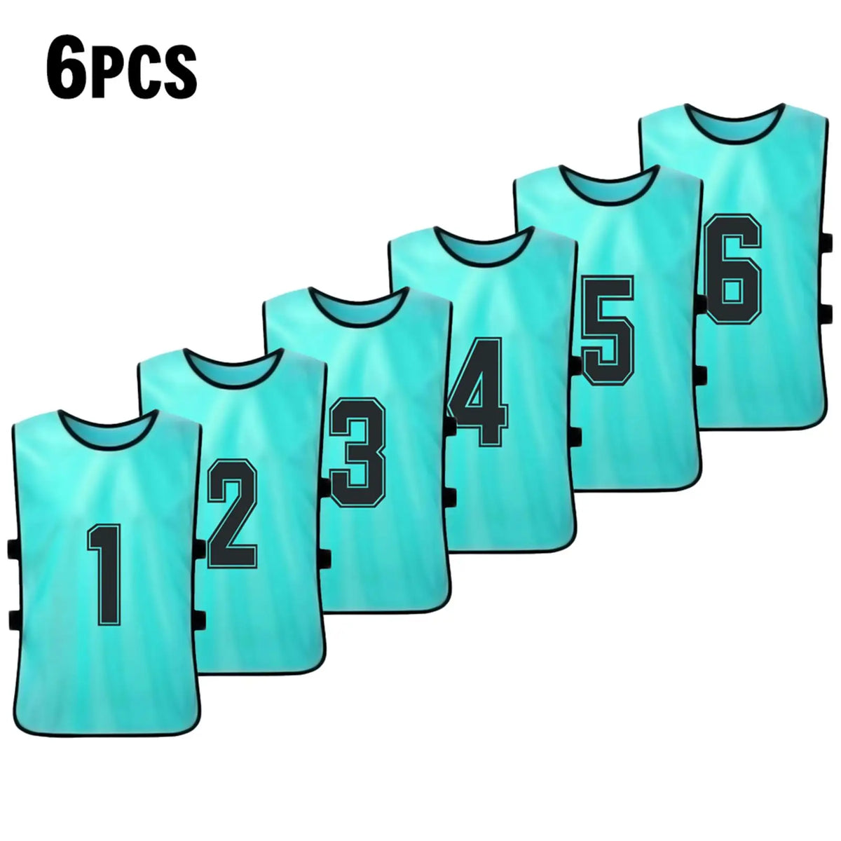6/12 PCS Adults Soccer Pinnies &ndash; Quick Drying Fabric Lake blue 6pcs