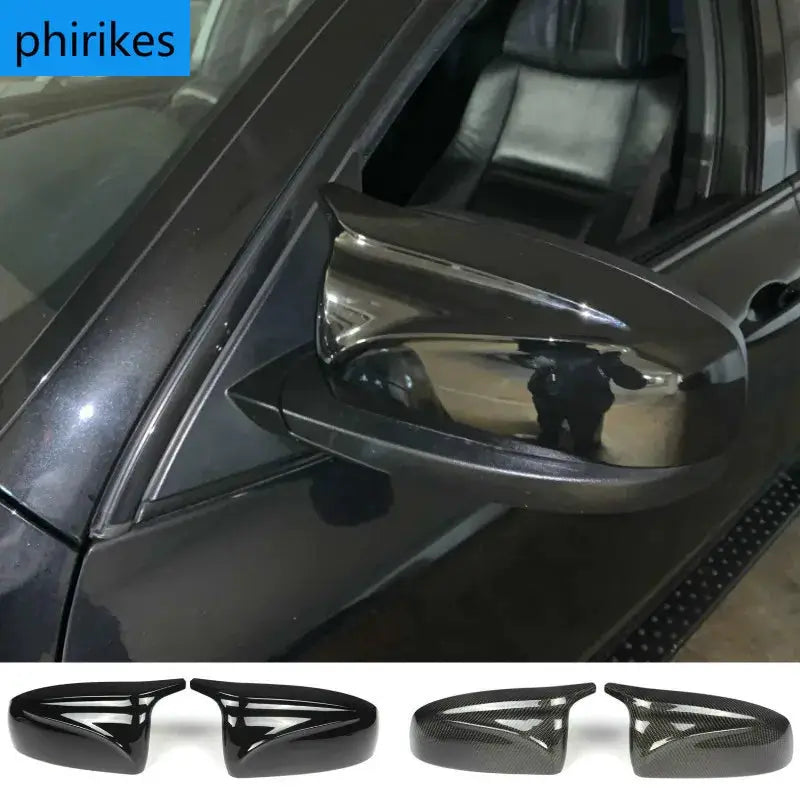 For BMW X5 X6 E70 E71 2007-2013 A Pair Carbon Fiber/ABS Mirror Cover X5 X6 Car Side Rearview Mirror Cap Cover Replacement by InterCyprus Trading Ltd