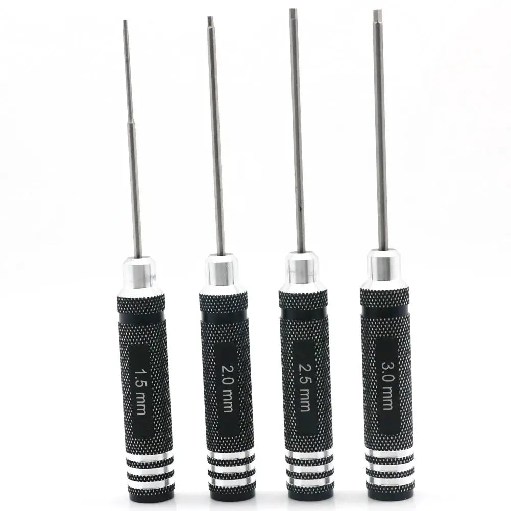 RC Tools 4 pcs Hex Screw Driver Set Titanium Plating Hardened 1.5 2.0 2.5 3.0mm Screwdriver for Helicopter Toys by InterCyprus Trading Ltd