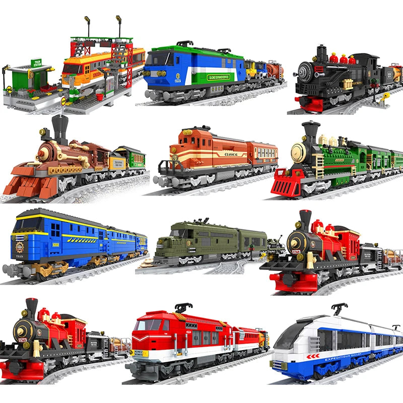 City Train Set Steam Vehicle Cargo Rail &ndash; Lego Compatible