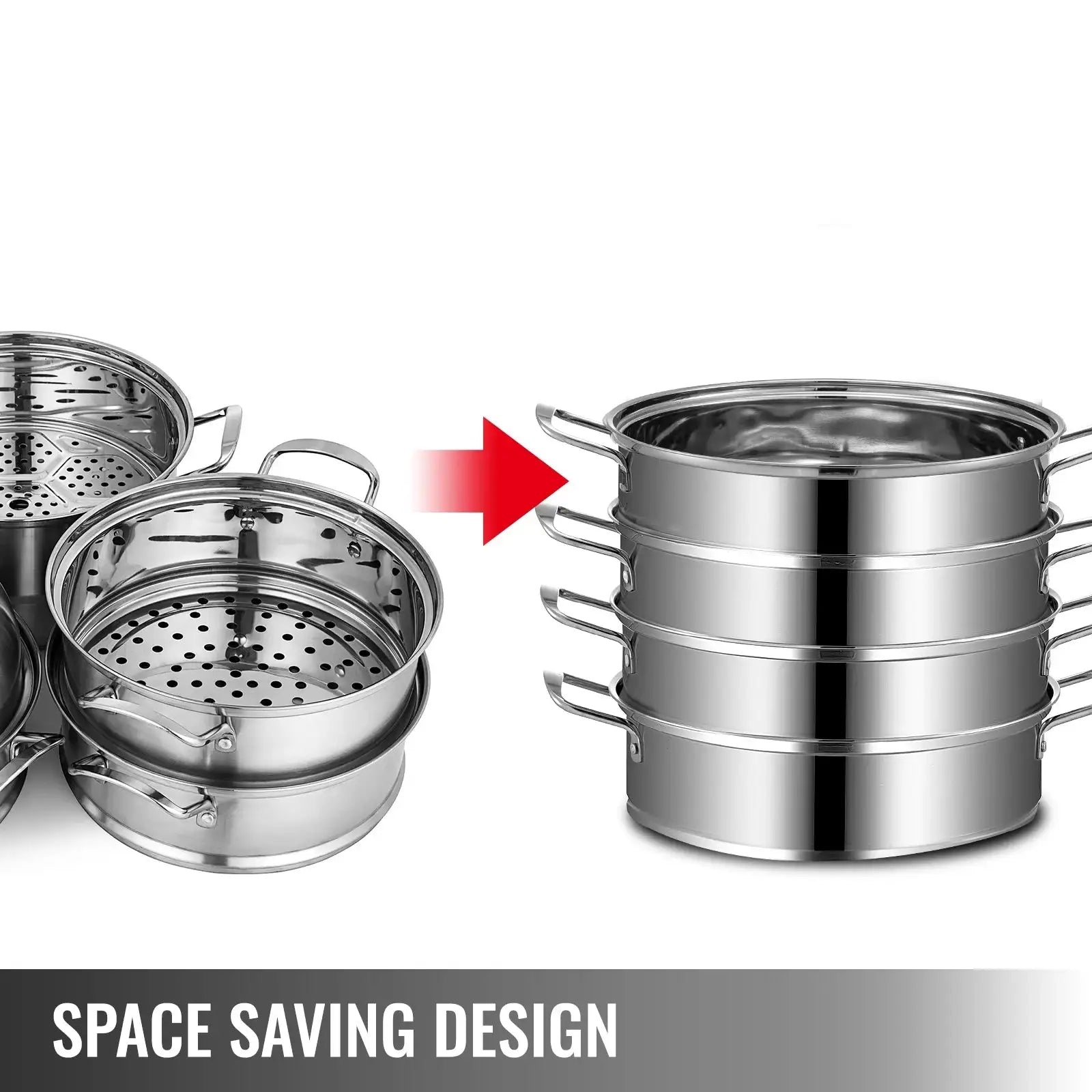 Five Layer Steamer Pot Dumplings Stainless Steel