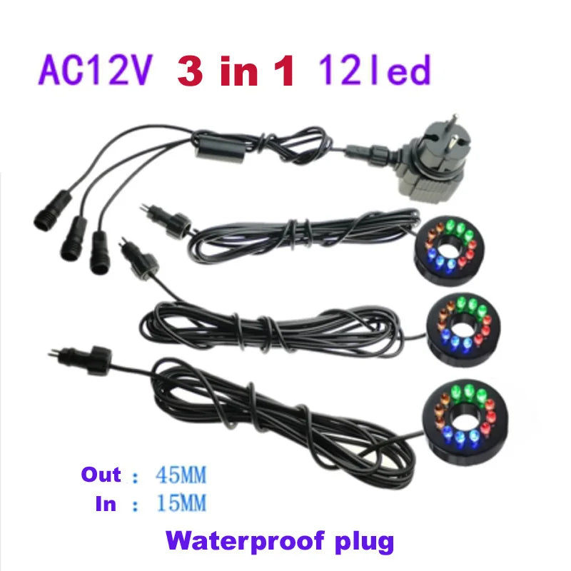 MEMEOKON Underwater LED Circle Light &ndash; IP68 Waterproof 3 in 1 White lights / CHINA