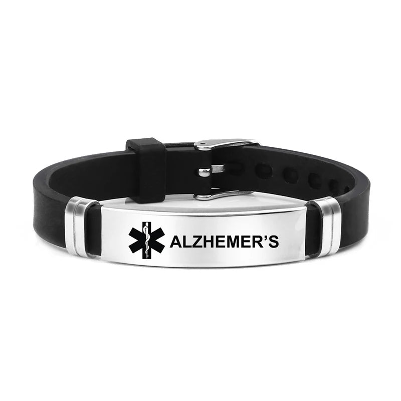 Medical Alert ID Bracelet &ndash; Laser Engraved for Diabetes Emergency ALZHEMERS