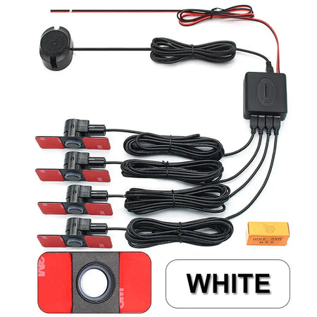 4 Pc Car Parking Sensors 13MM Flat ABS Reverse Backup Alarm Kit by InterCyprus Trading Ltd