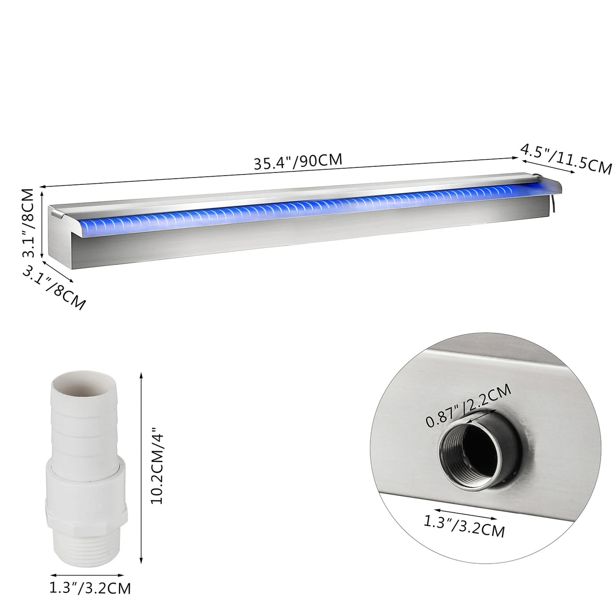 SucceBuy Pool Fountain Waterfall With Light &ndash; RGB LED SWLED900 / Poland