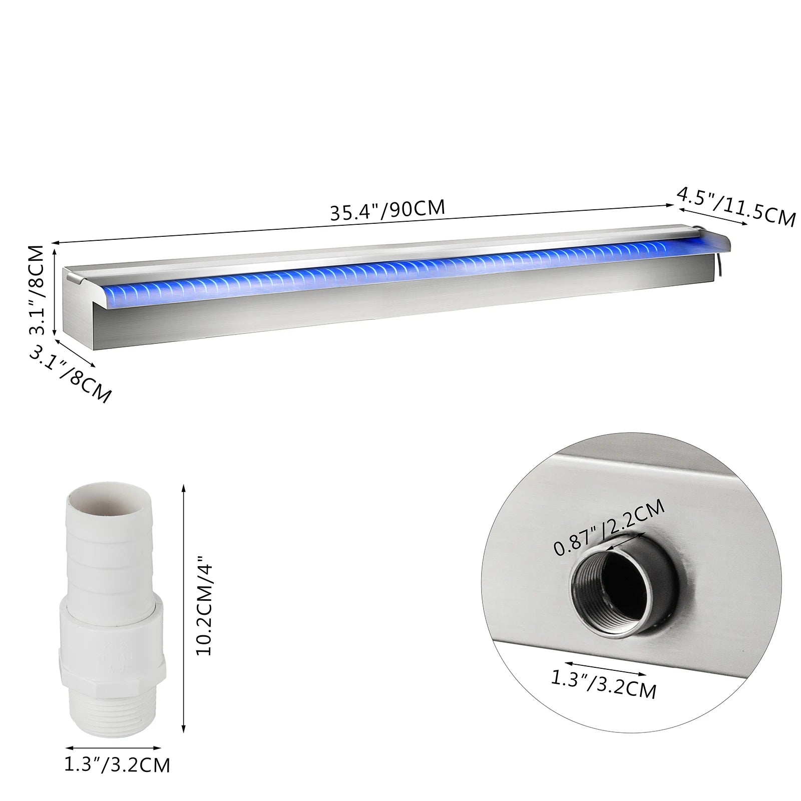 SucceBuy Pool Fountain Waterfall With Light &ndash; RGB LED SWLED900 / Poland