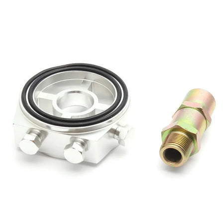 Universal Aluminum Oil Filter Sandwich Plate Thread Adapter, Oil Cooler Pressure Temp Gauge Adapter Kit by InterCyprus Trading Ltd