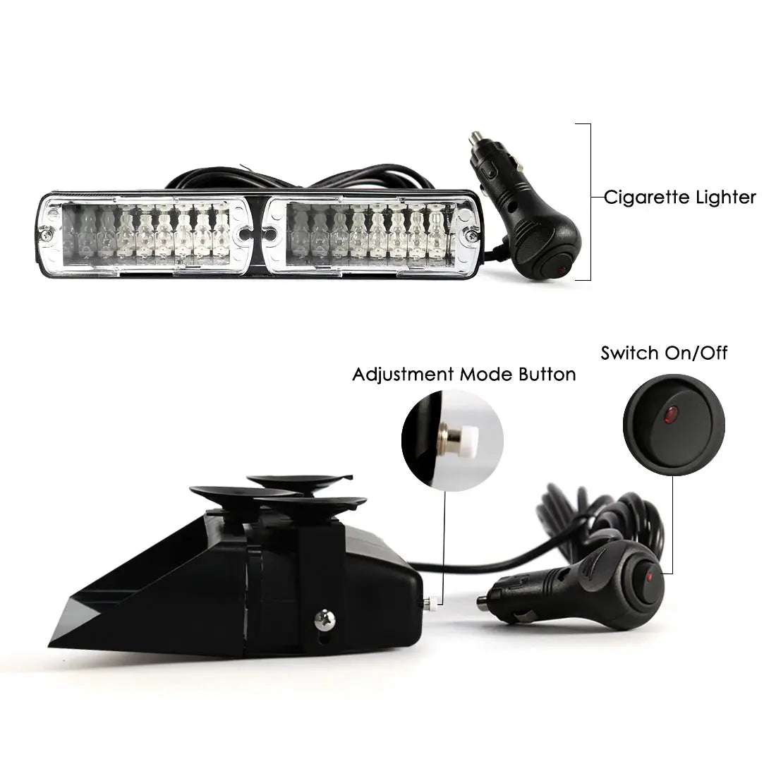 16 LED Strobe Signal Emergency Windshield Warning Beacon Lights Red Blue Yellow Amber White Green Auto Car Accessories by InterCyprus Trading Ltd
