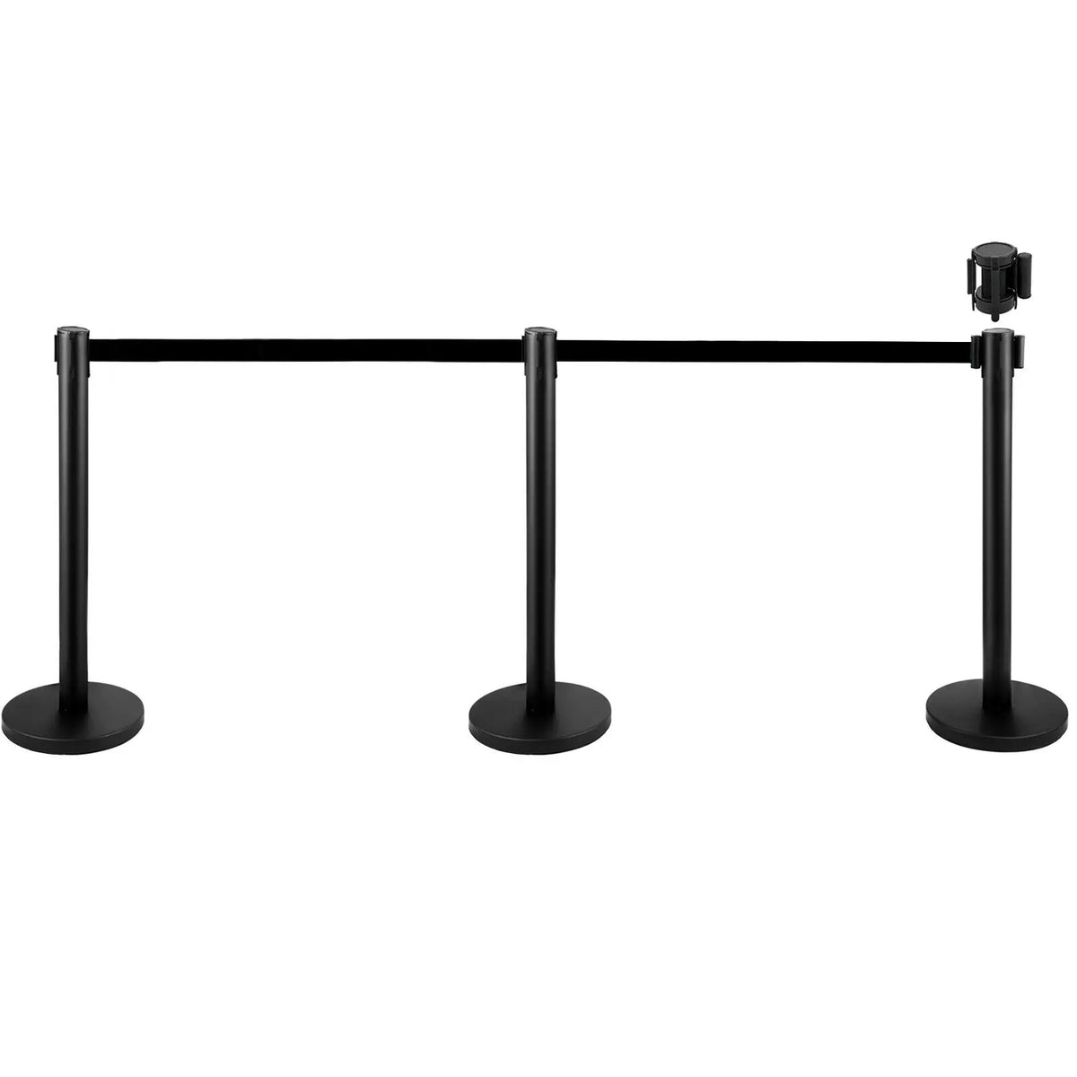 SucceBuy Stainless Belt Stanchion &ndash; Retractable Belt 6.6 Ft Type A 3pcs Black / UNITED KINGDOM