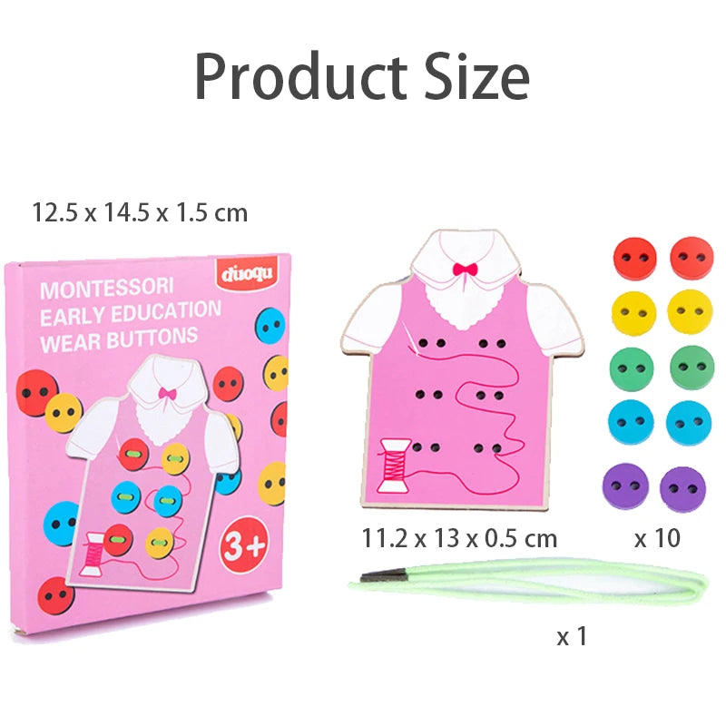 BOS10075 Baby Wooden Threading Board &ndash; Montessori Fine Motor