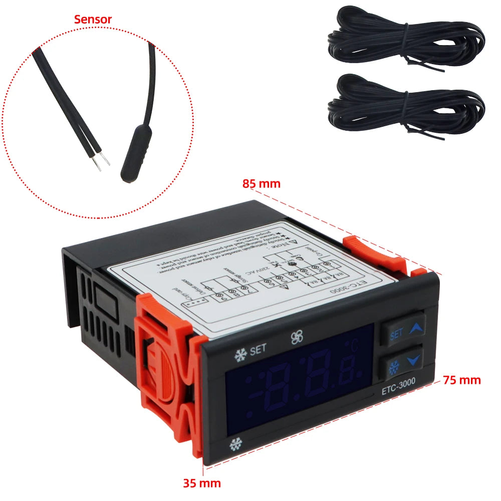 ETC-3000 mini digital temperature controller refrigerator thermostat ...