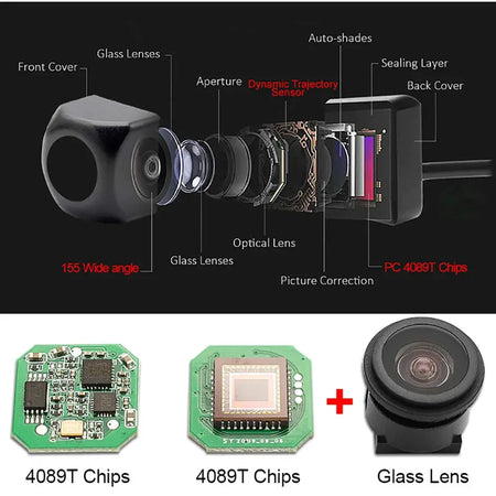 GreenYi 4089T Chips Night Vision Auto Assistance Intelligent Dynamic Trajectory Parking Line Car Reverse Backup Rear View Camera by InterCyprus Trading Ltd