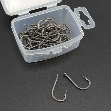 High Carbon Steel Micro Barbed Carp Hooks 50Pcs 2 4 6 8