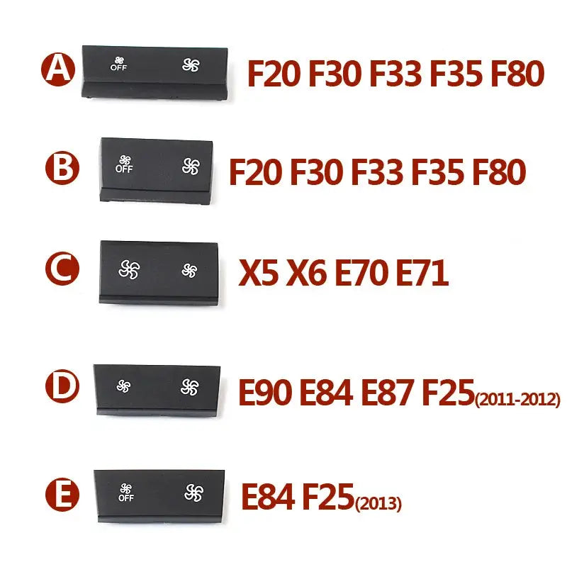 Dashboard AC Climate Ventilation Volume Button Caps For BMW 1 2 3 4 X1 X3 X5 X6 Series F20 F30 F35 F80 F25 F26 E70 E84 E90 by InterCyprus Trading Ltd