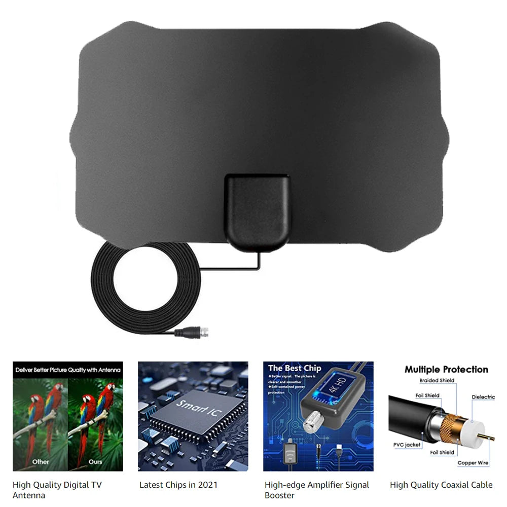 Kebidumei 200 Mile TV Antenna &ndash; Amplified Indoor HDTV